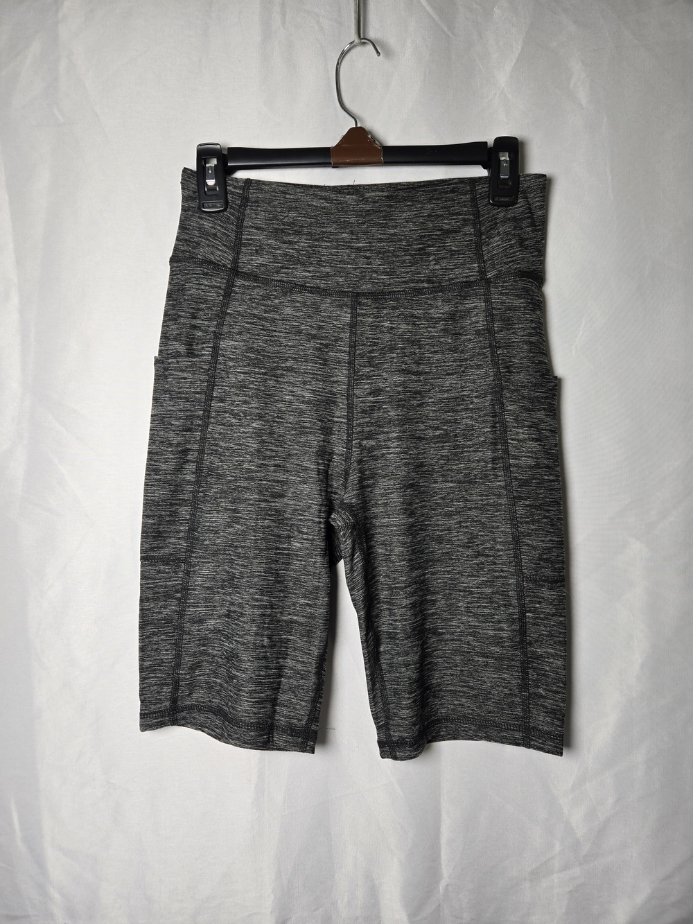 Nine West Gray Heather High-Waist Bike Shorts